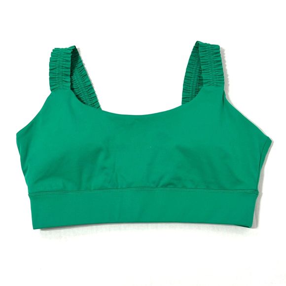 Sincerely Jules NWOT Sz XL Green Ruffle Strap Active Sports Bra - Picture 7 of 7